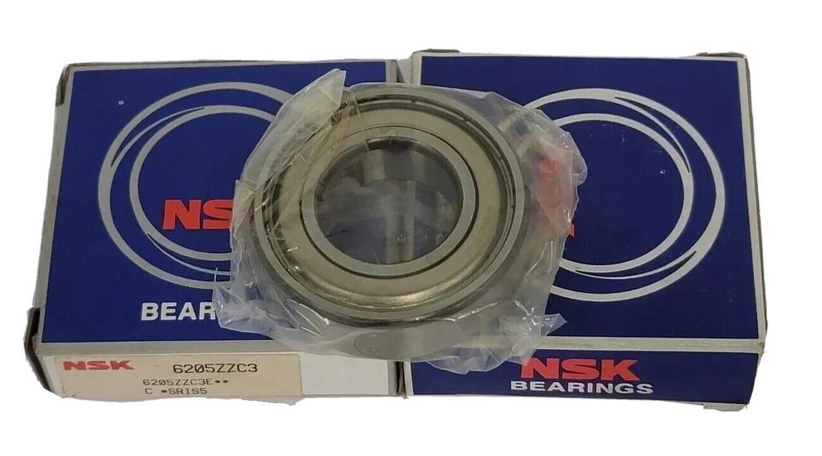 Used LOT OF 2 NIB NSK 6205ZZC3 DEEP GROVE BALL BEARINGS