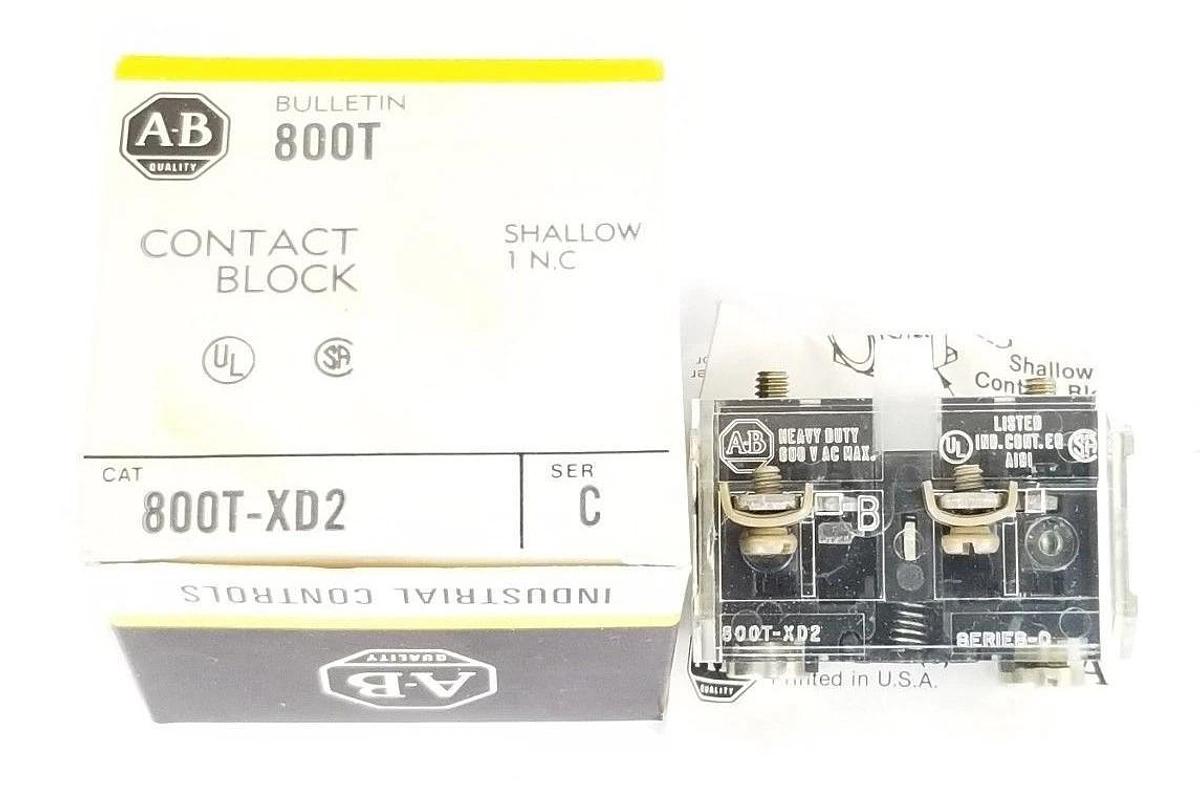 Used NIB ALLEN BRADLEY 800T-XD2 CONTACT BLOCK 800TXD2 SER. C