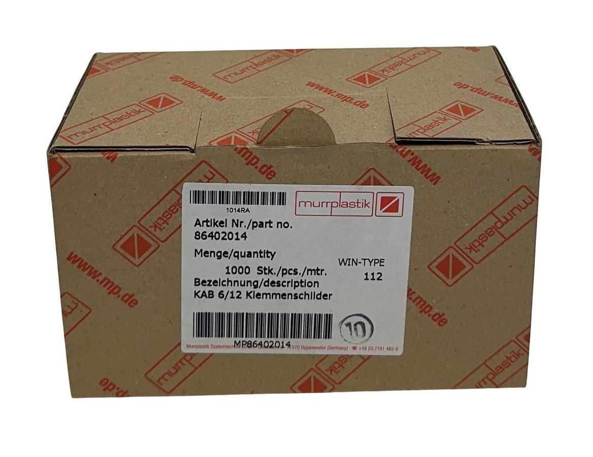 1000 MURRPLASTIK 86402014 / MP86402014 / KAB 6/12 TERMINAL BLOCK LABELS OEM NSMP