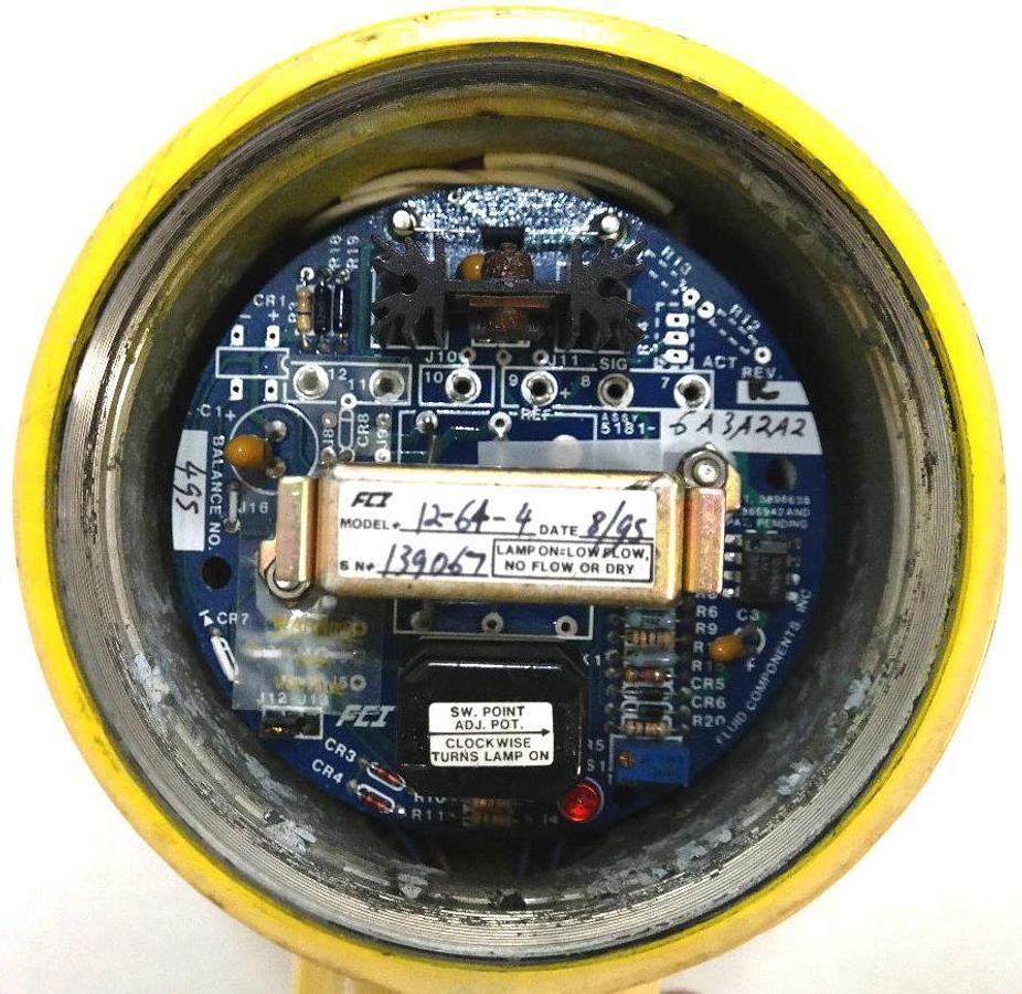 Used FLUID COMPONENTS 12-64-4/00A3 FLOW SWITCH ENCL. 29/30 A2A, 24VDC 7VA