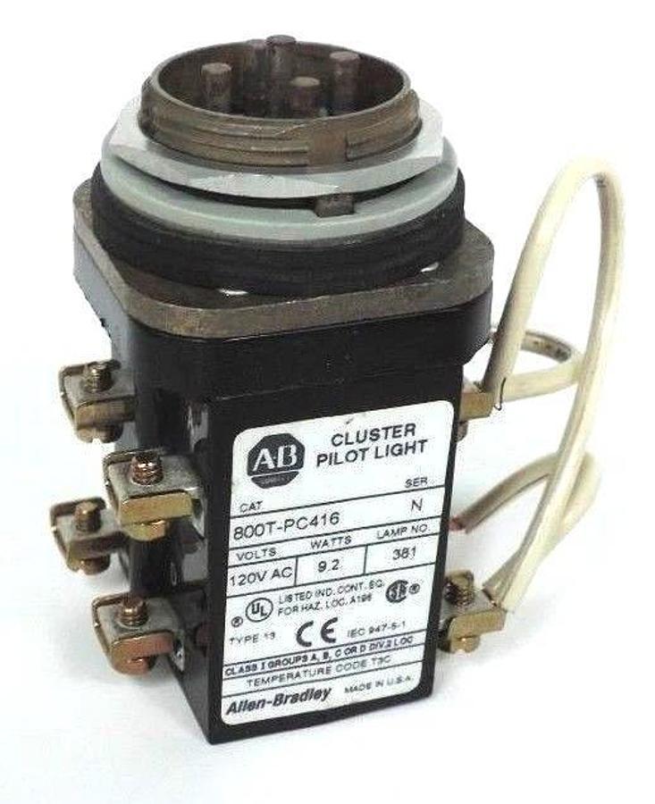 Used ALLEN BRADLEY 800T-PC416 CLUSTER PILOT LIGHT 800TPC416 SER. N LAMP NO. 381
