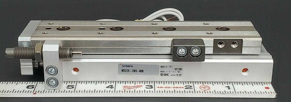 NEW SMC MXQ12L-75BS-M9B CYLINDER SLIDE TABLE MXQ12L75BSM9B, 0.15~0.7 MPa