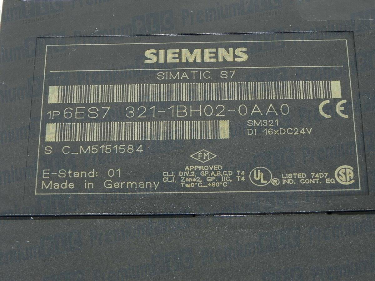 Used SIEMENS 6ES7-321-1BH02-0AA0 SIMATIC S7 MODULE INPUT 16DI 24VDC 20PIN