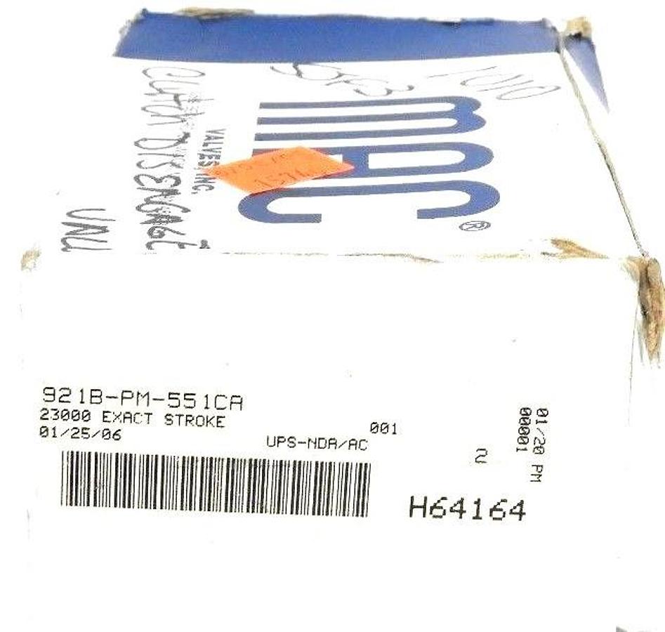 Used NIB MAC 921B-PM-551CA SOLENOID VALVE MAC 921BPM551CA, WATTS: 6.0, 25 TO 150 PSI