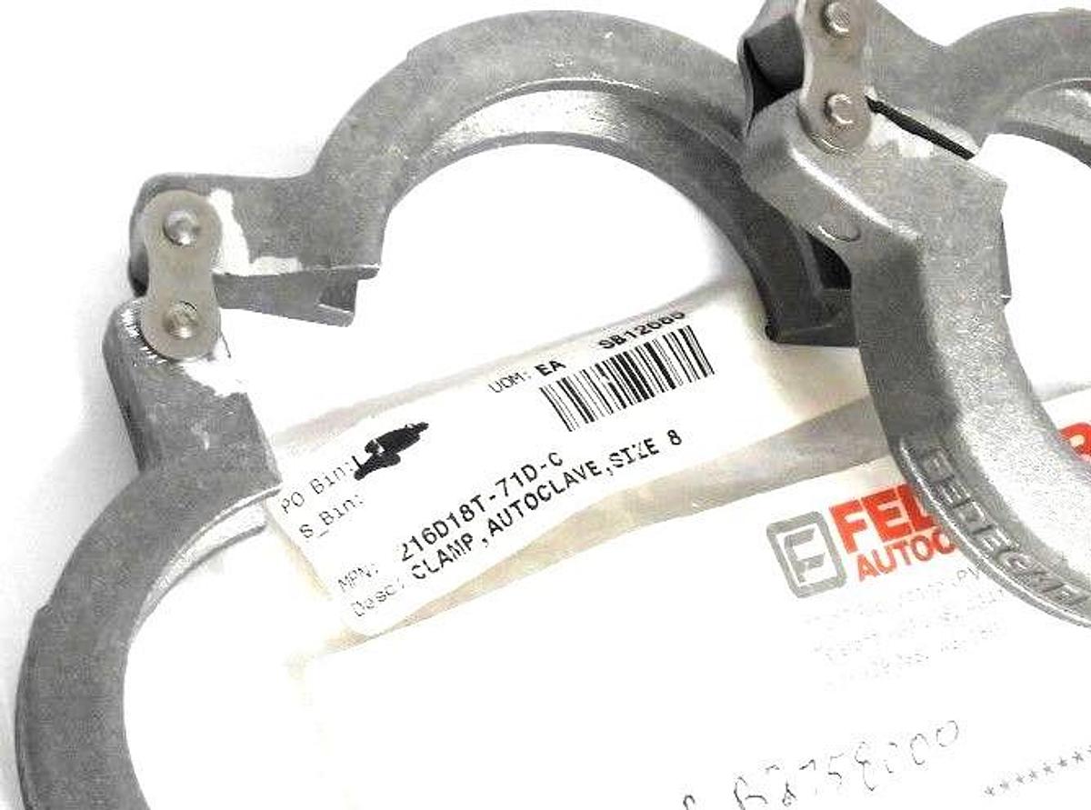 Used LOT OF 2 NEW FEDEGARI AUTOCLAVE 216D18T-71D-C SIZE 8 CLAMPS 216D18T71DC