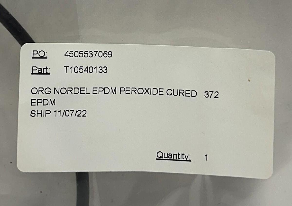 Used 2 ORG NORDEL T10540133 EPDM PEROXIDE CURED 372 O-RINGS OEM NSMP