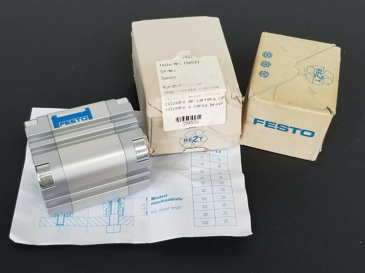 Used NEW FESTO ADVU-32-20-PA COMPACT PNEUMATIC CYLINDER, 0.8-10BAR, ADVU3220PA