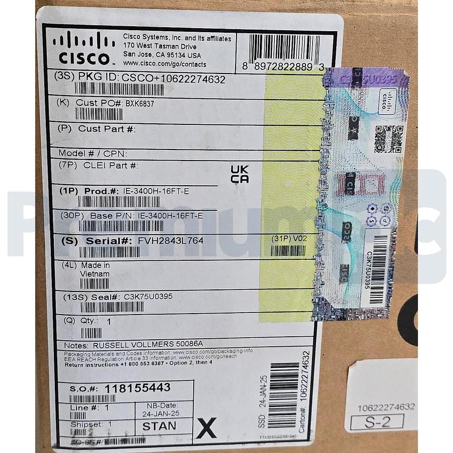 Cisco Catalyst IE3400 | IE-3400H-16FT-E Heavy Duty Ethernet Switch 16-Port IP67