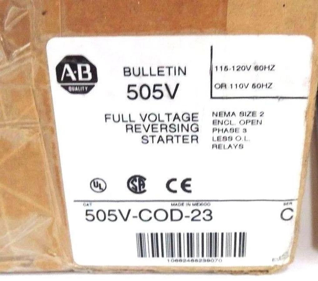 NIB ALLEN BRADLEY 505V-COD-23 SER. C SIZE 2 STARTER 115-120V, 60HZ, 505VCOD23