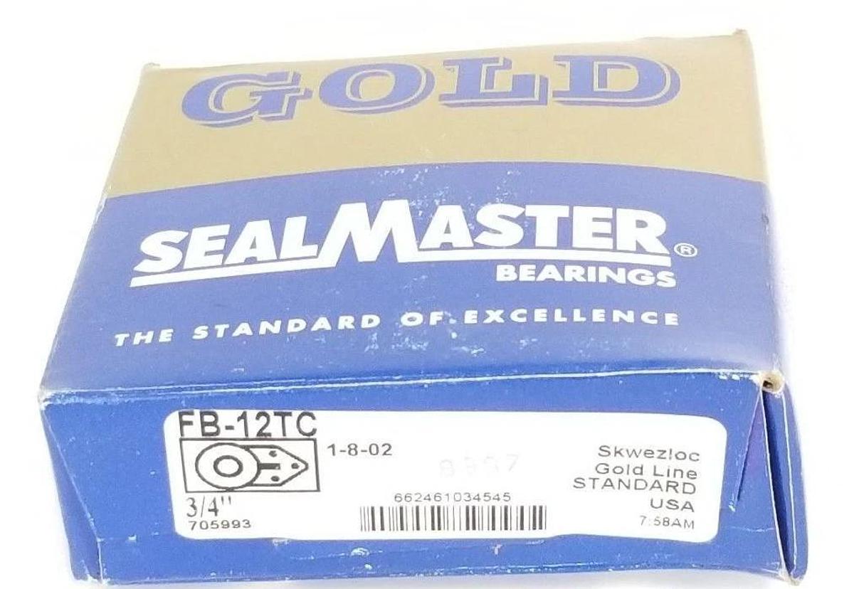Used FACTORY SEALED SEALMASTER FB-12TC FLANGED BEARING, 3/4" BORE,  FB12TC