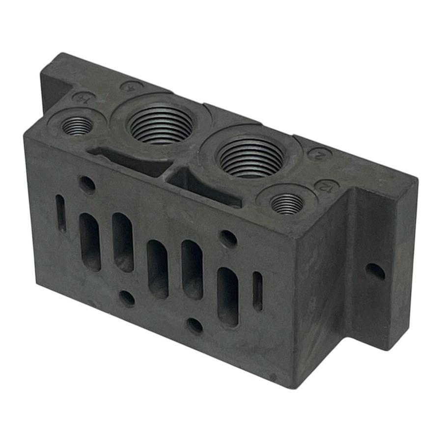 Used Lot of 2 Rexroth R432015307 Pneumatic Manifold Valve Base Block Aventics ISO2 1/