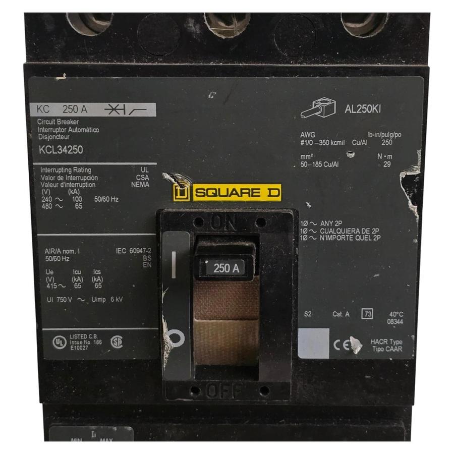 Square D KCL34250 Circuit Breaker | 3 Pole | 250 Amp | 480V | 65kA @ 480V NSNP