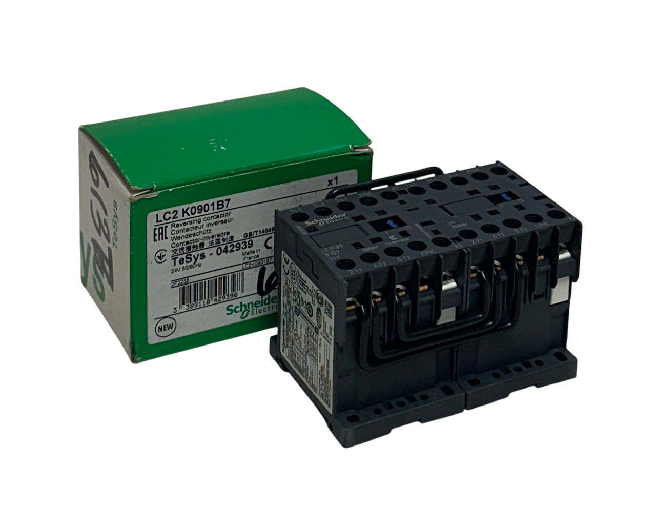 Used SCHNEIDER ELECTRIC LC2K0901B7 / 042939 TeSys REVERSING CONTACTOR 24VAC NSMP