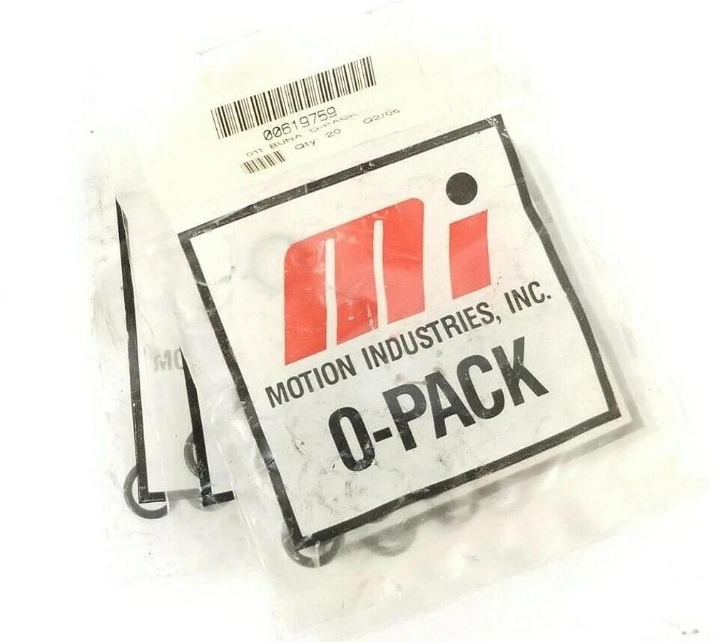 Used LOT OF 200 NEW MOTION INDUSTRIES 00619759 011 BUNA O-PACK O-RINGS