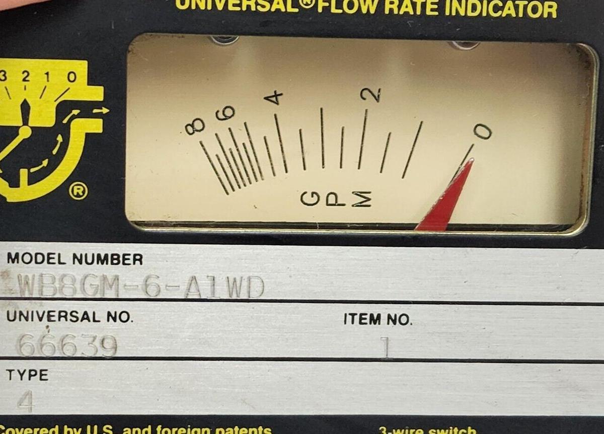 NEW UFM WB8GM-6-A1WD / WB8GM6A1WD UNIVERSAL FLOW RATE INDICATOR 66639 TYPE 4