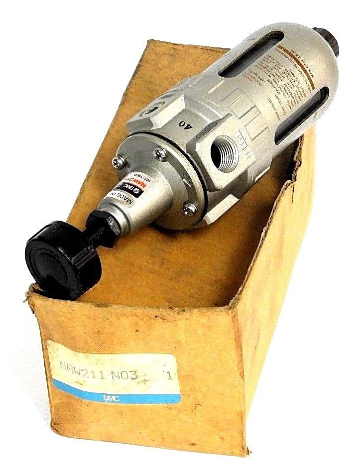 Used NEW SMC NAW211-N03 RELIEVING FILTER REGULATOR 150 PSI, NAW211N03