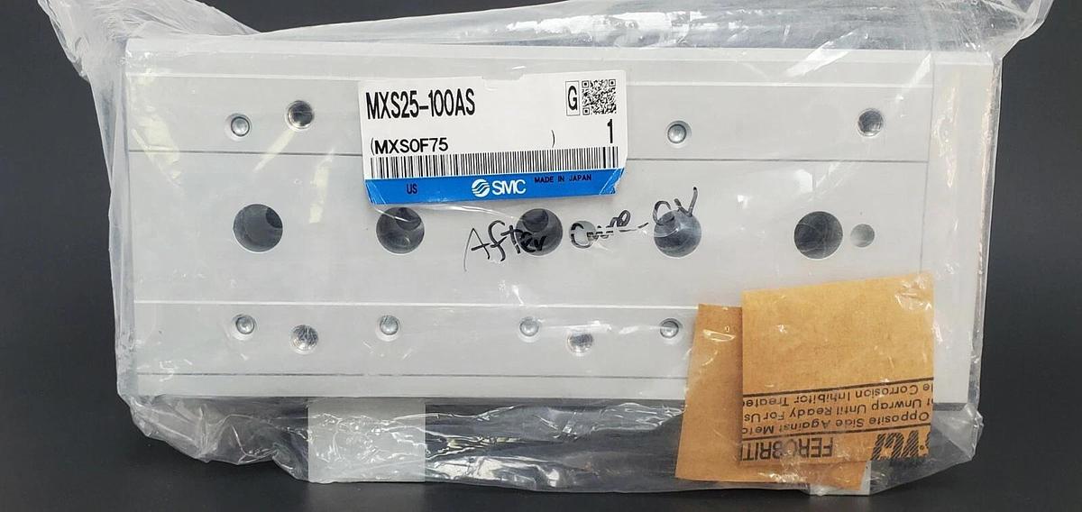 Used NEW SMC MXS25-100AS AIR SLIDE TABLE CYLINDER MXS25100AS, MAX. 0.5~0.7MPa
