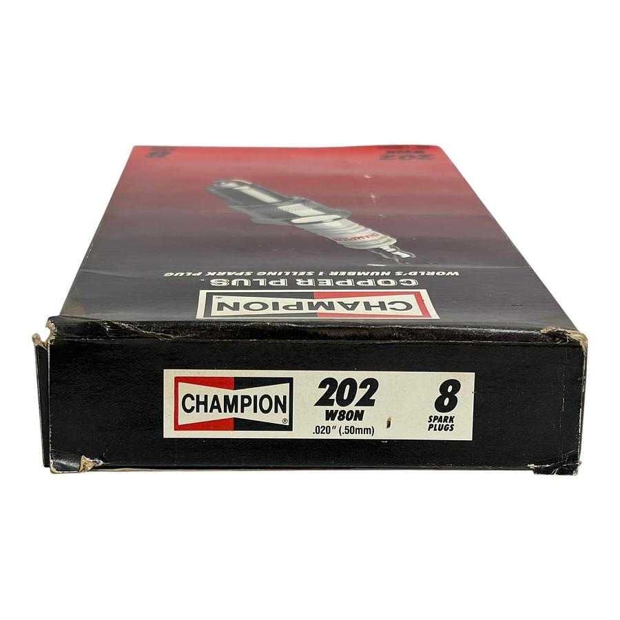 Used Champion 202 W80N Copper Plus Spark Plugs .020" 50mm Pack of 8 Vintage Box New