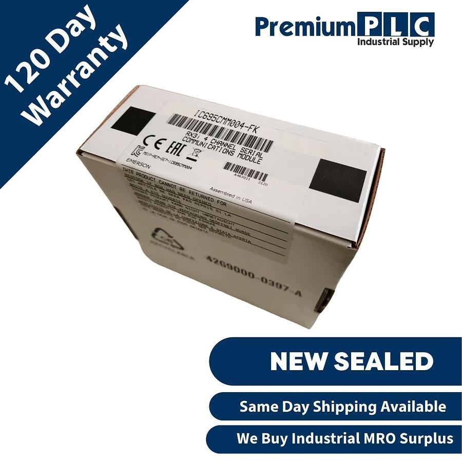Used NEW F/S EMERSON GE FANUC IC695CMM004-FK PACSystems RX3i 4-C SERIAL COMM. MODULE