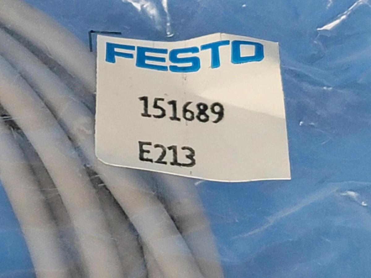 Used NEW FESTO KMEB-1-24-5-LED CABLE WITH SOLENOID 3 PIN PLUG SOCKET 151689