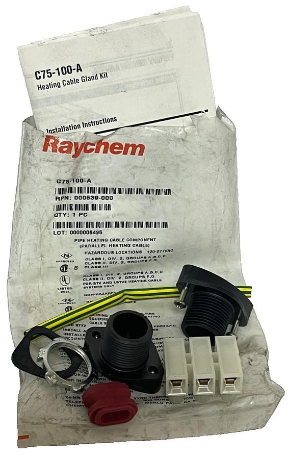 Raychem C75-100-A Heating Cable Gland Kit | NEMA 4X | Cold-Applied | 3/4" NPT