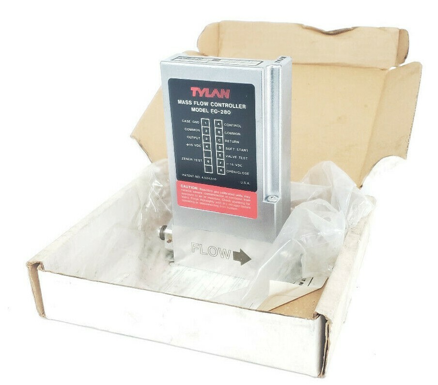 Used TYLAN FC-280AV MASS FLOW CONTROLLER MODEL FC-280, FC-280-AV 20 SLPM N2