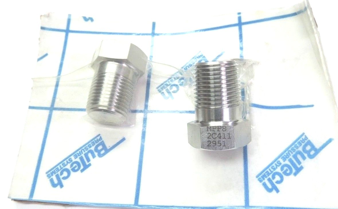 Used LOT OF 2 NEW BUTECH PRESSURE SYSTEMS MPP8 PLUGS 2C411 2951