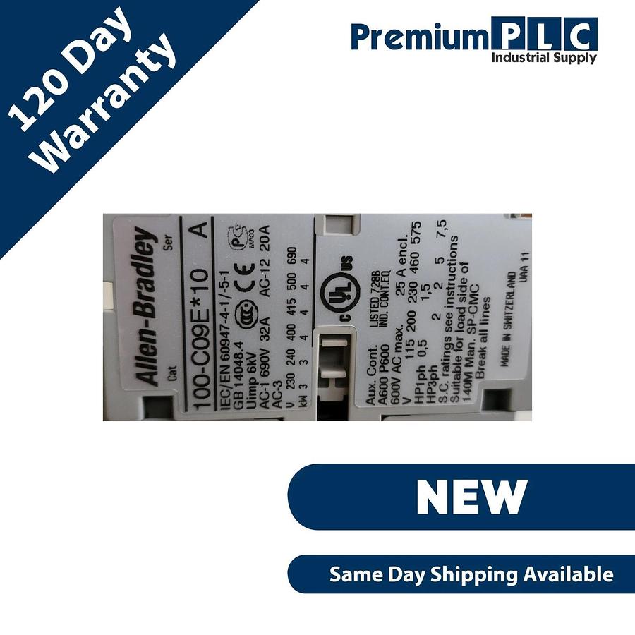 Used NEW ALLEN BRADLEY 100-C09EJ10 /A CONTACTOR 24VDC 3-POLE 100C09EJ10