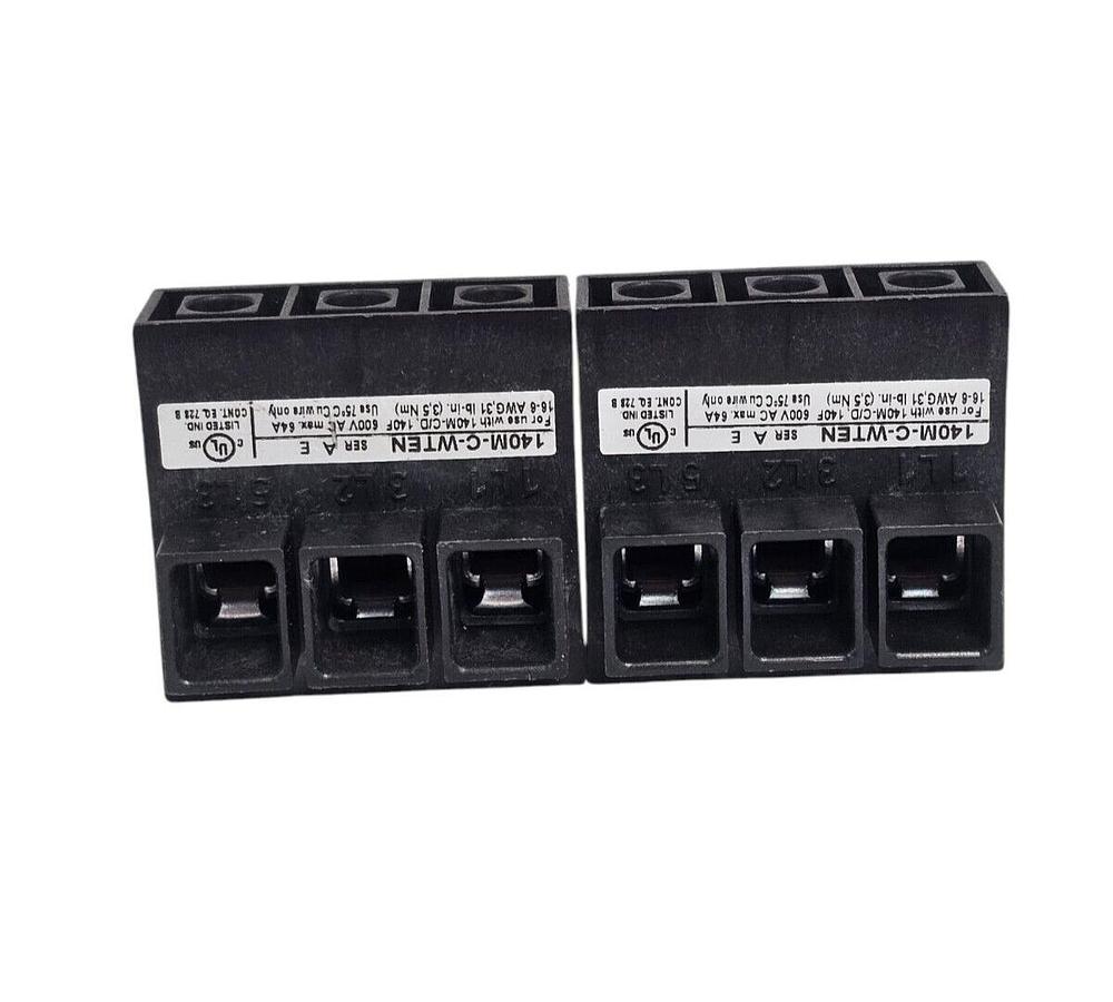 Used LOT OF 2 NEW ALLEN BRADLEY 140M-C-WTEN SER. A BUS BAR FEEDER TERMINALS