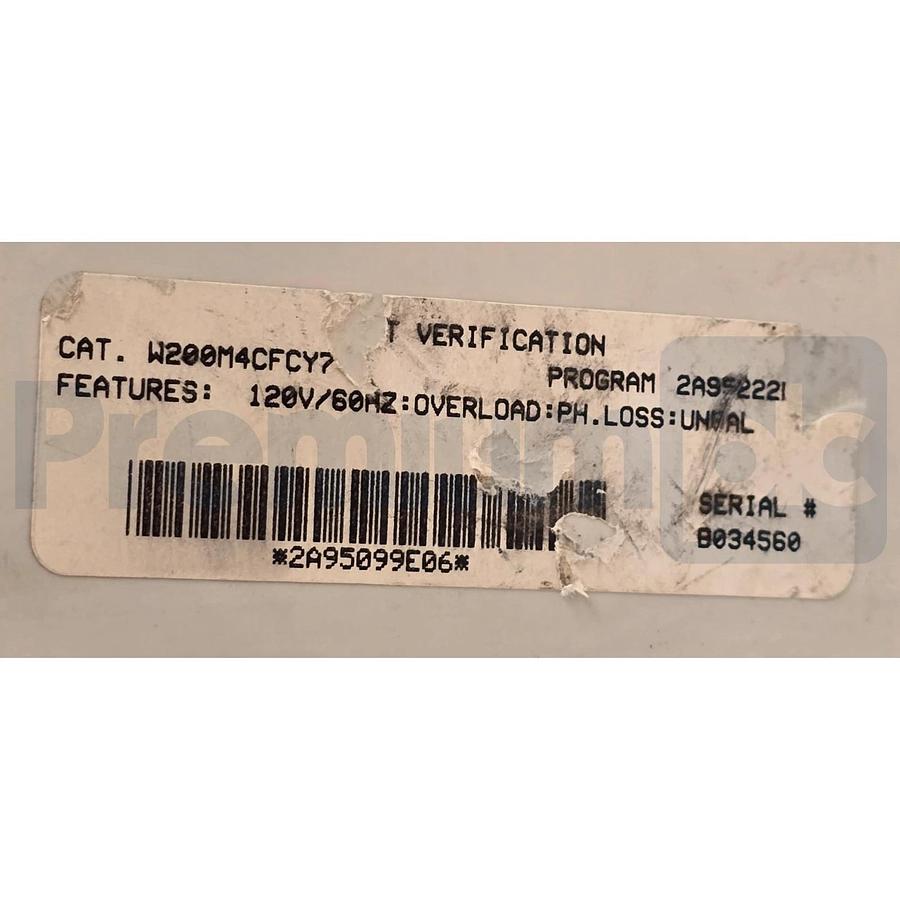 Used WESTINGHOUSE C-H W200M4CFCY7 - W200M4CFC NEMA SZ 4 ADVANTAGE STARTER 135A/120V