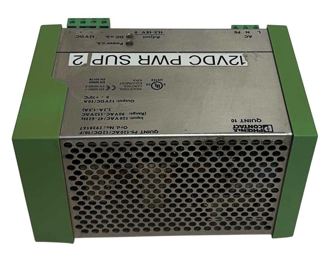 Used PHOENIX CONTACT QUINT PS-120AC/12DC/10/F / 2938167 POWER SUPPLY 78-104-7300 USNP