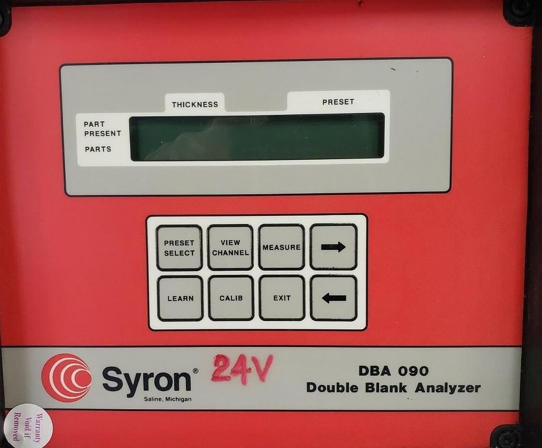 Used SYRON DBA 090 DOUBLE BLANK ANALYZER DBA090, 24VDC (REPAIRED)