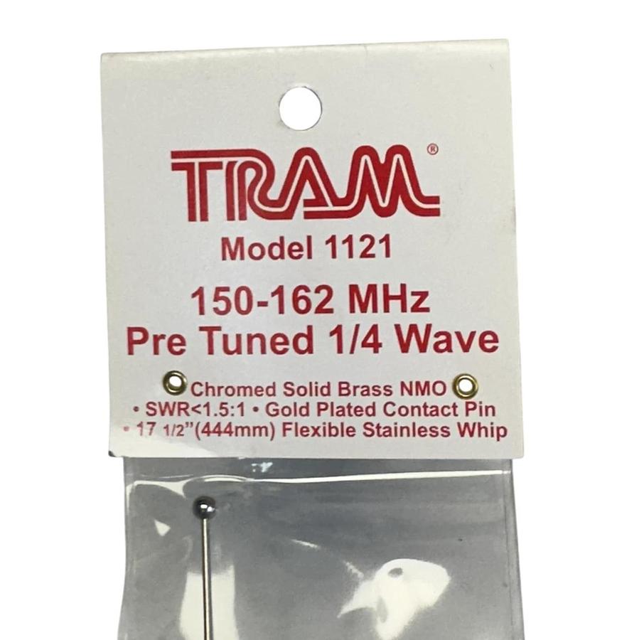 Used TRAM MODEL 1121 PRE-TUNED 1/4 WAVE ANTENNA 150-162MHz CHROMED FOR FORKLIFT NSFS