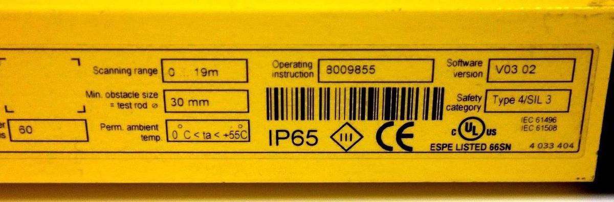 Used SICK C4000 LIGHT CURTAIN SET RECEIVER & EMITTER C40E-1203CA010 / C40S-1203CA010