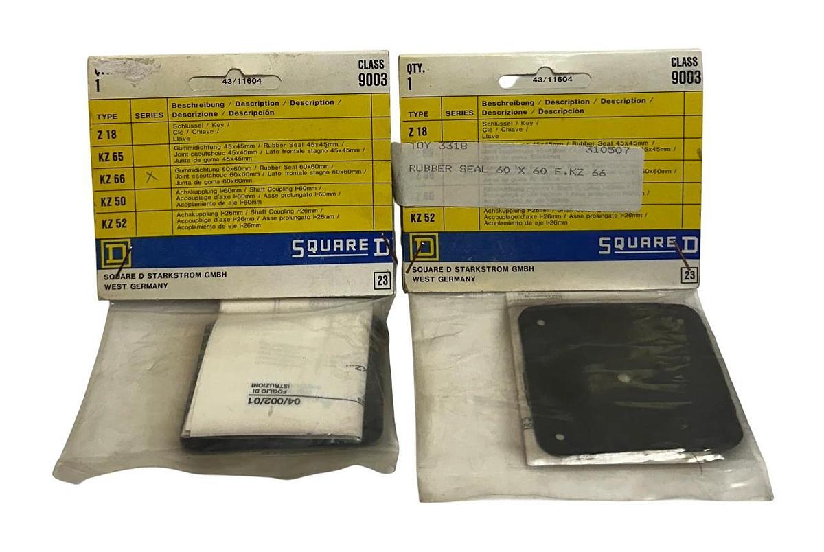 Used 2 SQUARE D 9003-KZ66 / KZ66 / 9003KZ66 RUBBER SEALS 60x60mm OEM NSFS