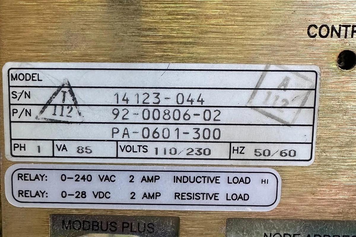 Used MODICON PA-0601-300 / PA0601300 PANEL MATE POWER UNIT MM-PMA1-300 92-00806-02