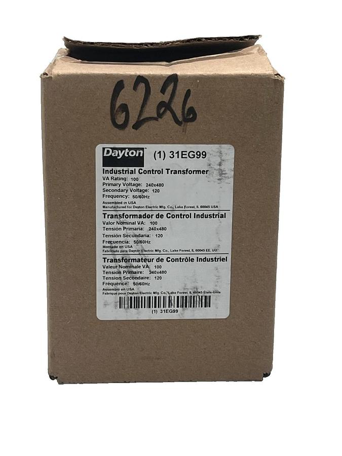 Dayton 31EG99 100 VA Control Transformer 240/480 V -  120 V Foot Mount, NSMP