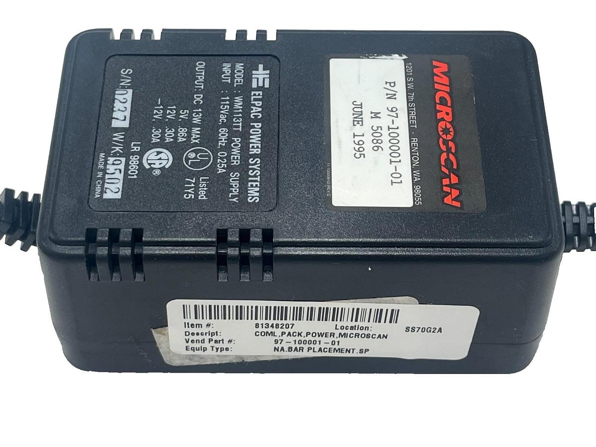 Used (3) Microscan 97-100001-01 Power Supply 115V WM113TT 5-in Din MS-3000 MS-5000
