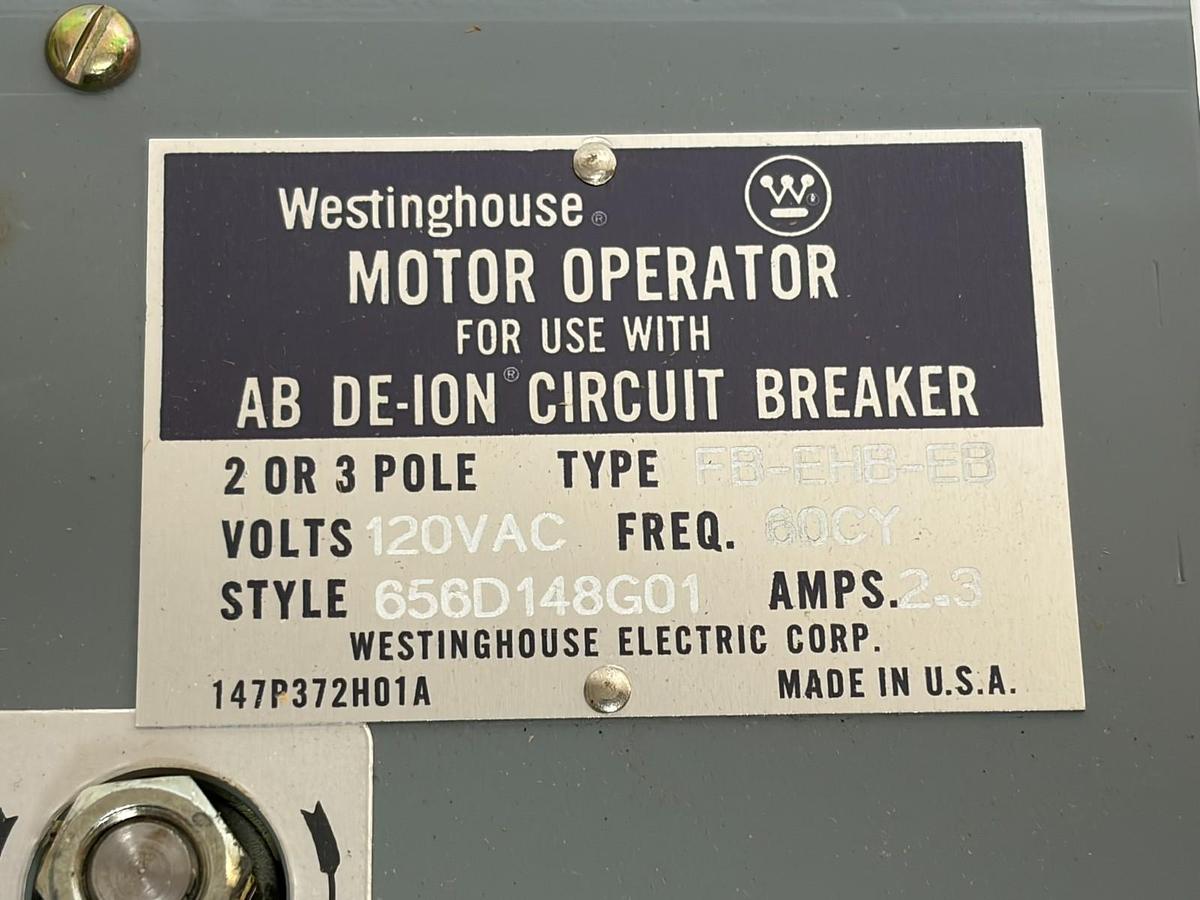 Used Westinghouse Motor Operator 656D148G01 120VAC AB De-Ion Circuit Breaker New