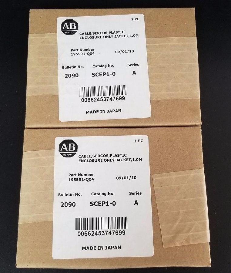 Used LOT OF 2 SEALED ALLEN BRADLEY SCEP1-0 CABLES P/N: 195591-Q04, SER. A