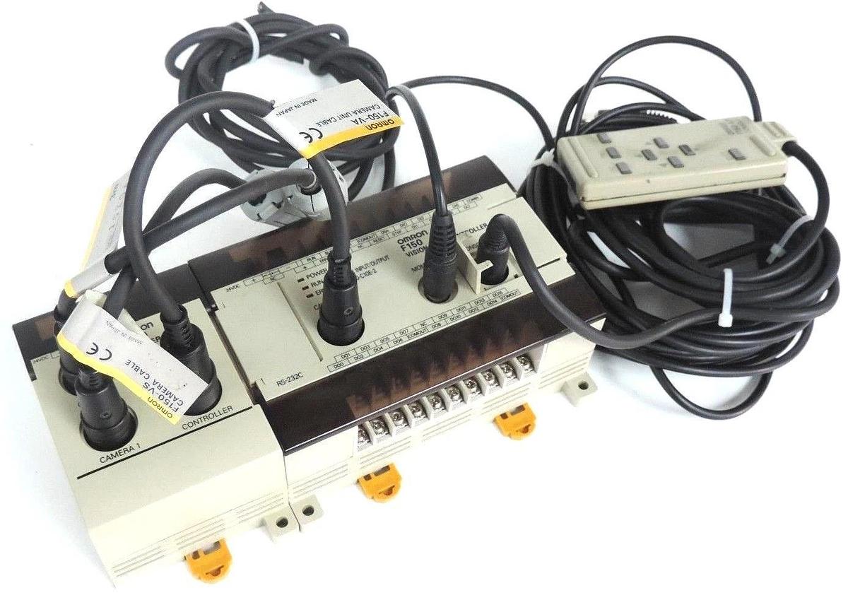 Used OMRON F150-C10E-2 VISION MATE CONTROLLER W/ F150-A20 2 CAMERA UNIT & KEYPAD