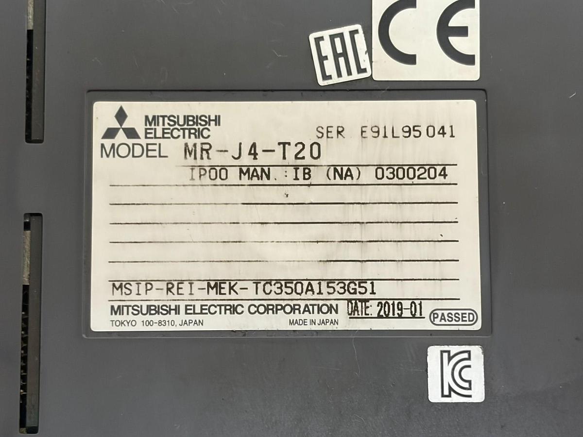 Used Mitsubishi MR-J4-60B4-RJ020 AC Servo Drive 600W 400V w/ MR-J4-T20 Unit Assembly
