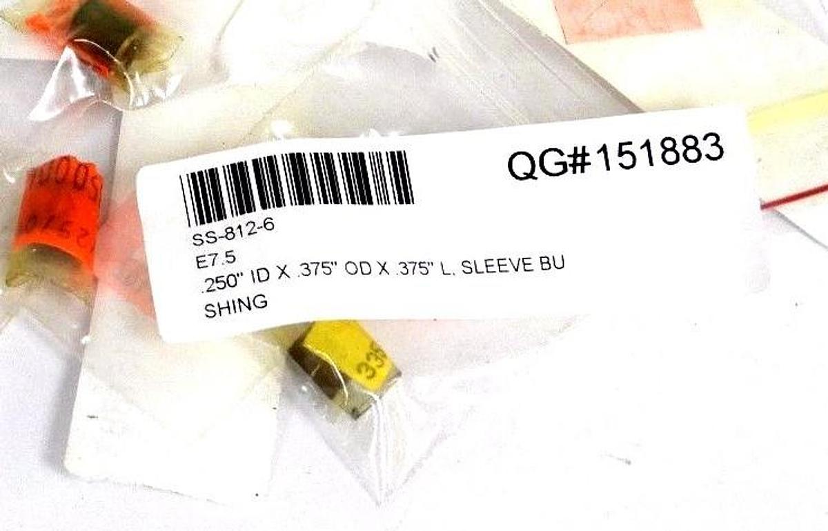 Used LOT OF 10 NEW SYMMCO SS-812-6 BRONZE BUSHINGS, .250'' ID X .375'' OD X .375'' L