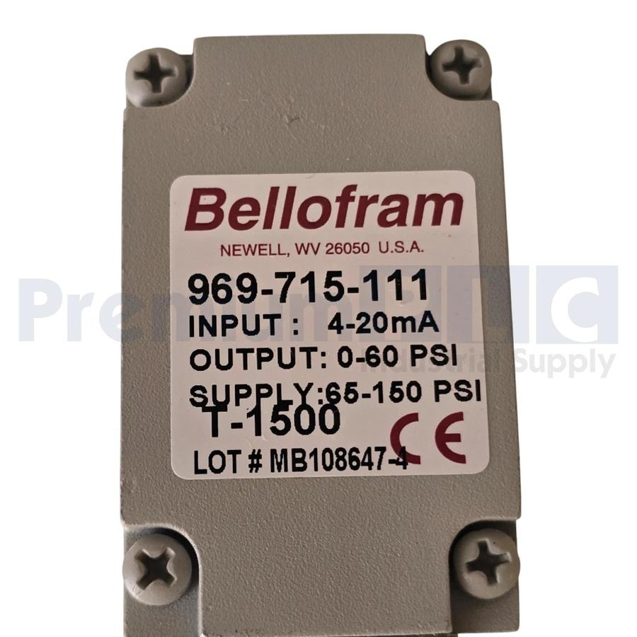 Used MARSH BELLOFRAM 969-715-111 T1500 I/P ELECTRO-PNEUMATIC TRANSDUCER 0-60PSI USED