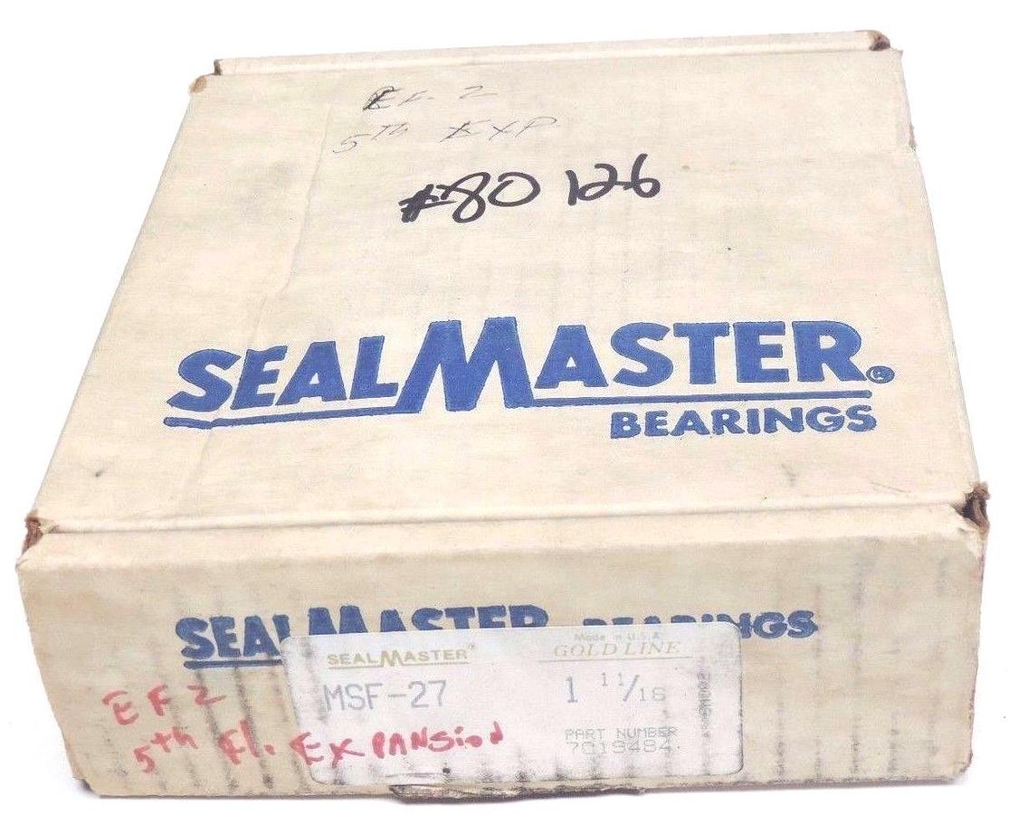 Used NIB SEALMASTER MSF-27 BALL BEARING FLANGE 4BOLT 1-11/16INCH BORE, MSF27