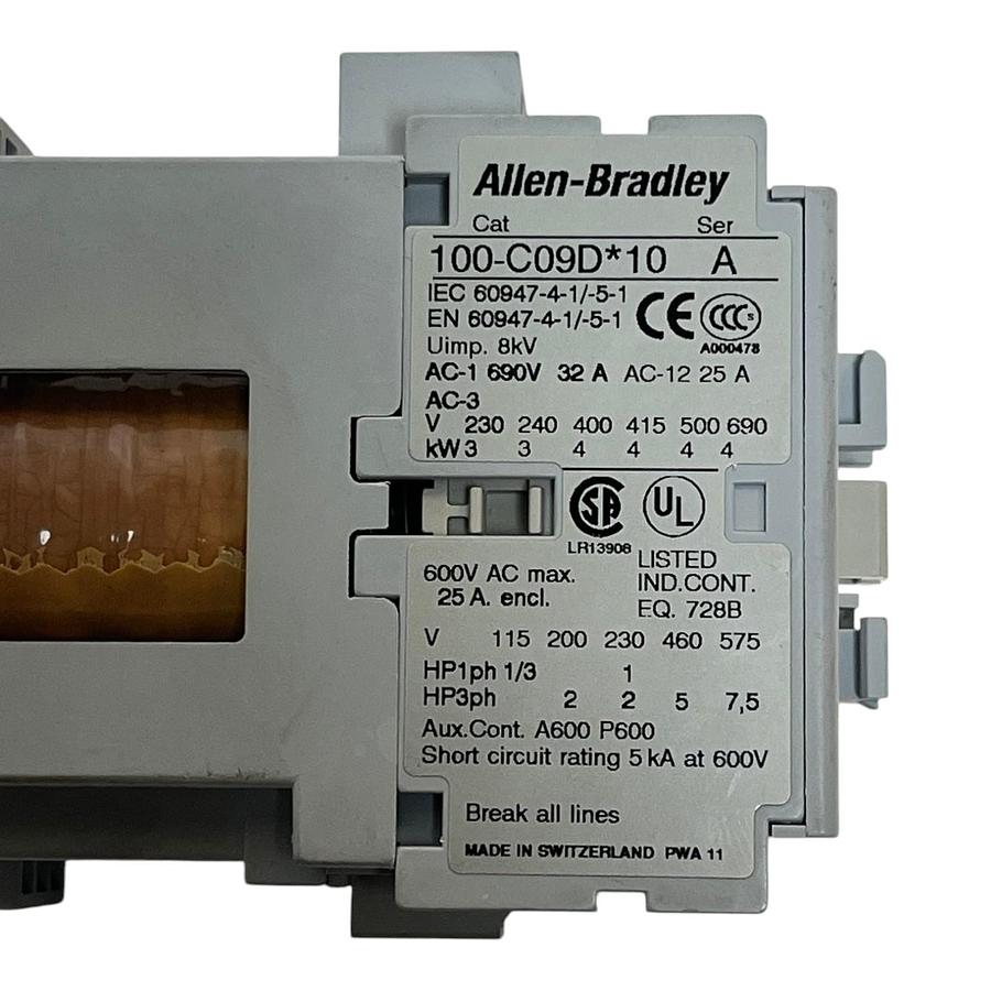 Used Allen-Bradley 100-C09D*10 IEC Contactor 9A 3-Pole Series A New Surplus