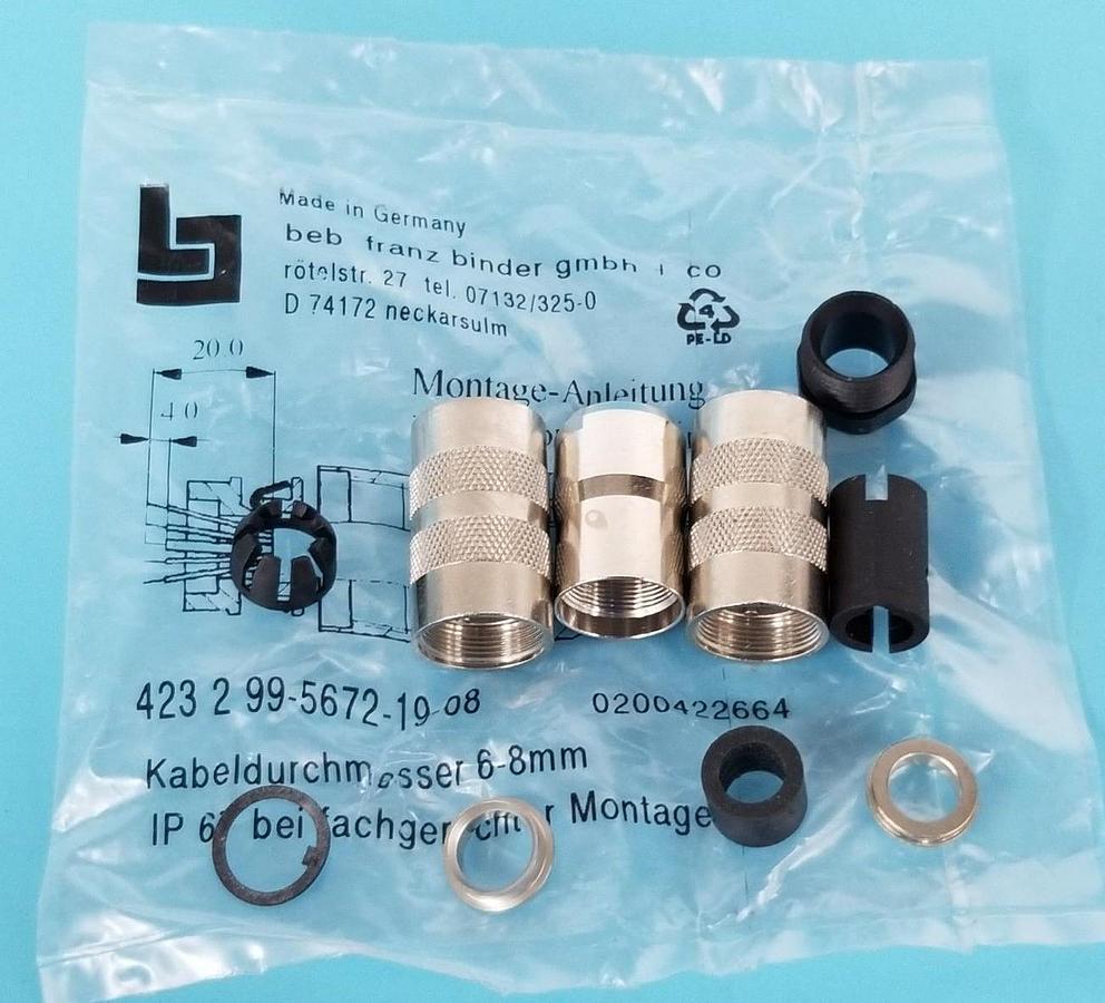 Used NEW BEB FRANZ BINDER 423-2-99-5672-19-08 CONNECTOR KIT 42329956721908