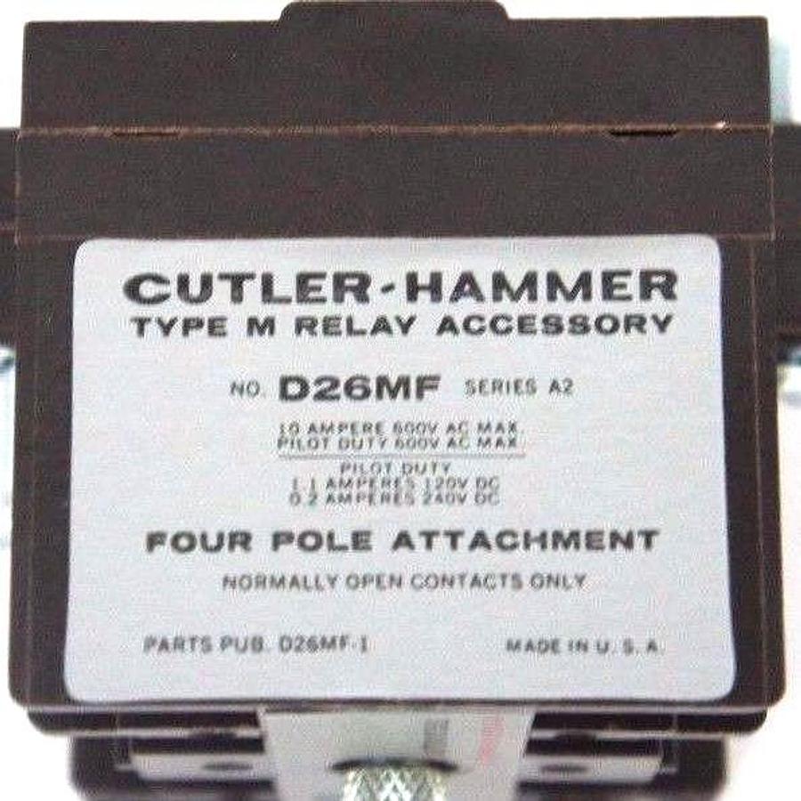 NIB CUTLER HAMMER D26MF SER. A2 TYPE: M RELAY 4POLE N.O.