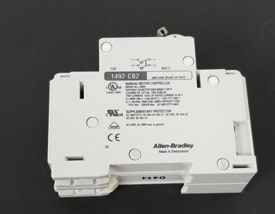 Used LOT OF 2 NIB ALLEN BRADLEY 1492-CB2G060 CIRCUIT BREAKERS SER. C 6A 1492CB2G060