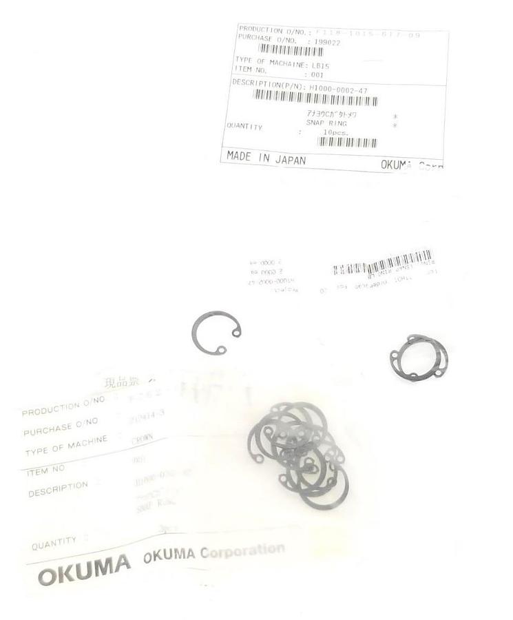 Used LOT OF 16 NEW OKUMA H1000-0002-47 SNAP RINGS H1000000247